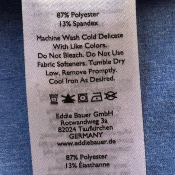 NEW Eddie Bauer Sz 2X Womens Button Up Shirt Roll Up Long Sleeve Blue Pockets - Picture 11 of 11